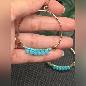 Bohemian Beaded wrap hoop earrings lightweight